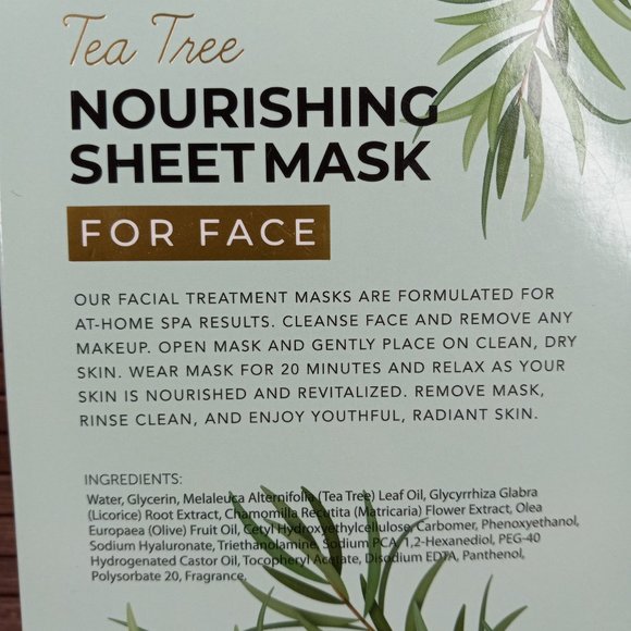 Body Prescriptions Tea Tree Nourishing Sheet Mask For Face Box Has 8 Masks - Picture 4 of 8